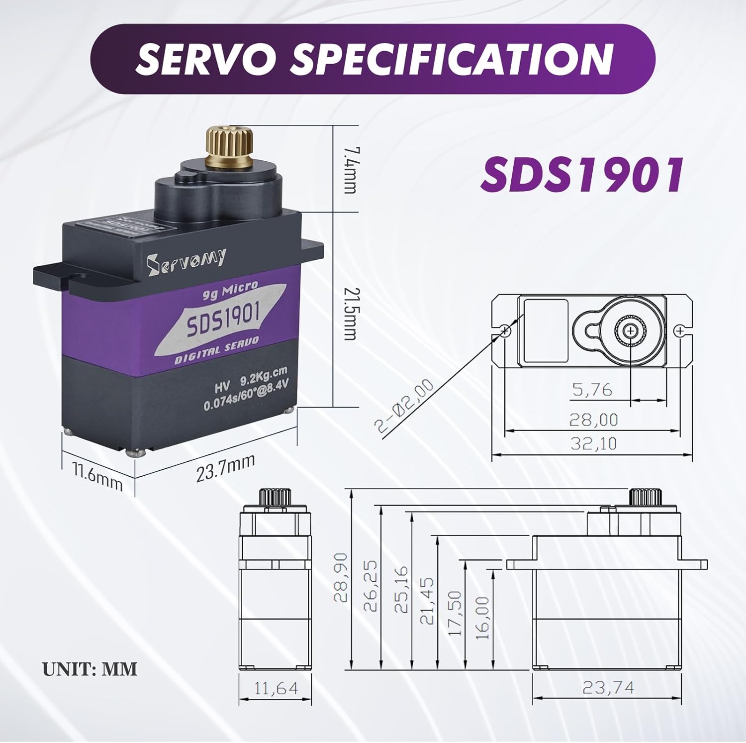 SERVOMY-SDS1901 디지털 9G 마이크로 코어 - Sg90 Servo 리뷰 및 가격