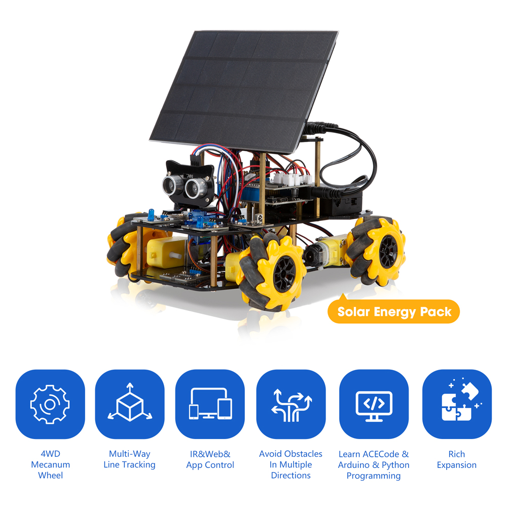ACEBOTT 스마트 로봇 태양광 자동차 키트 4WD  - Microbit Robot 리뷰 및 가격