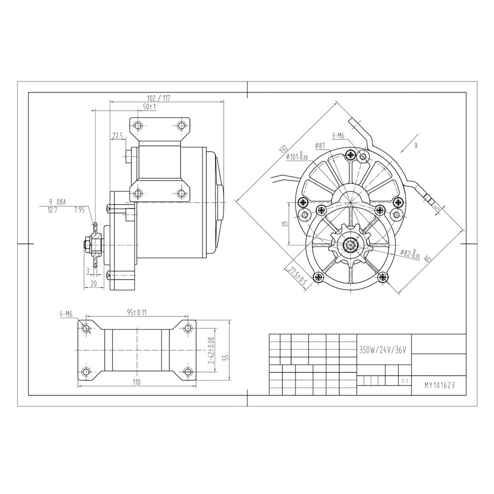 24V 250W DC 브러시드 모터 전기 자전거 변환  - Dc Motor 리뷰 및 가격