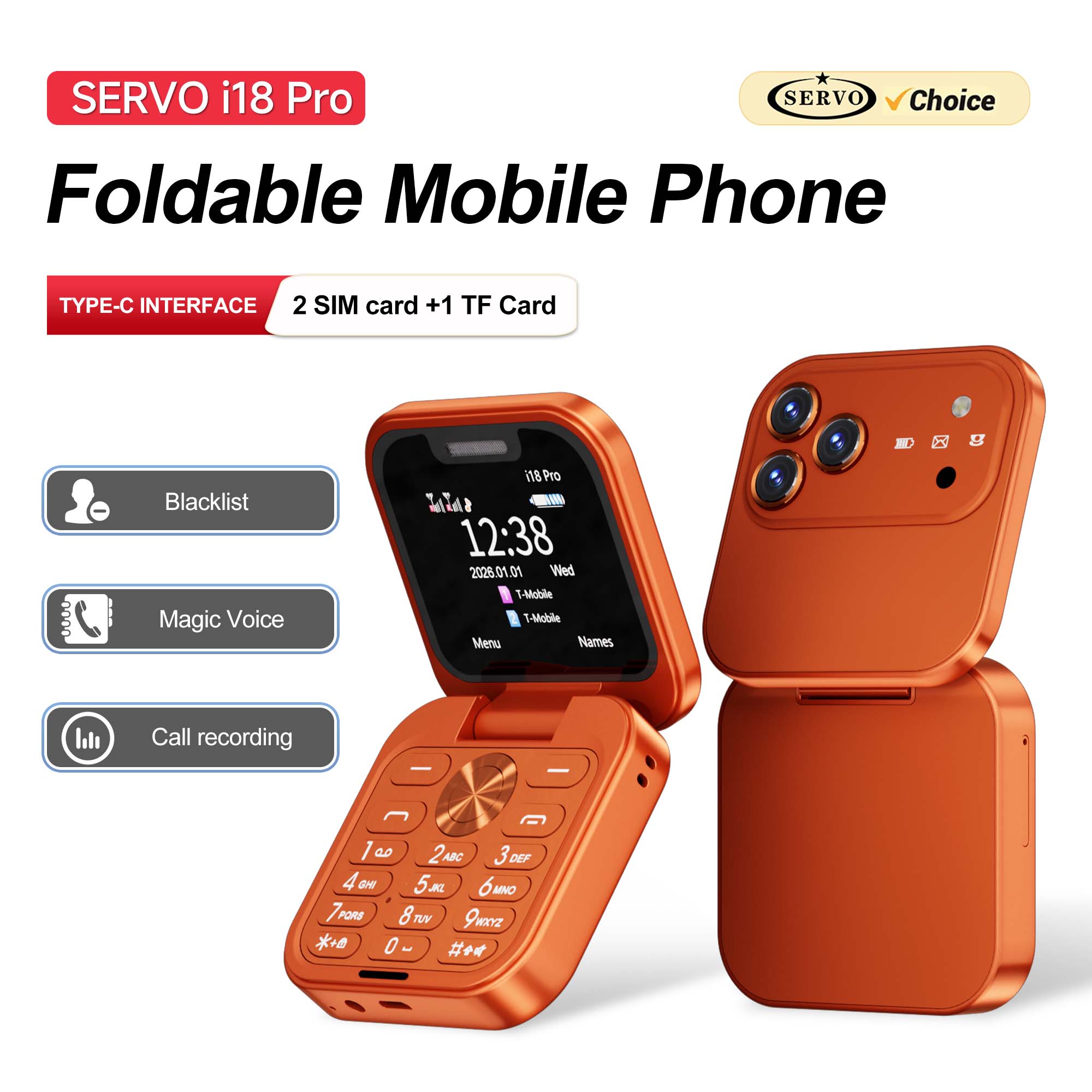 SERVO I18 PRO 접이식 휴대폰 1.77인치 화 - Servo Pan Tilt 리뷰 및 가격