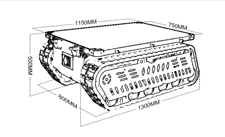 고하중 탱크 섀시 로봇 플랫폼(고무 트랙 어셈블리 포함 - Tracked Robot Chassis 리뷰 및 가격