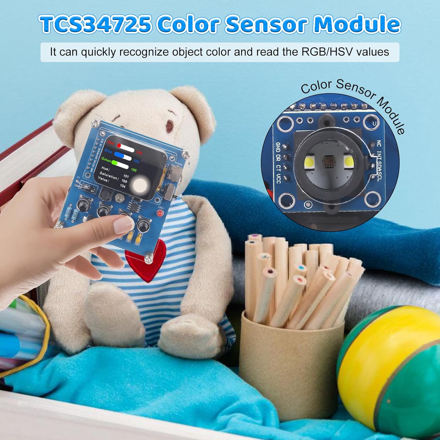 TCS34725 센서가 포함된 DIY 색상 인식 납땜  - Microbit Robot 리뷰 및 가격